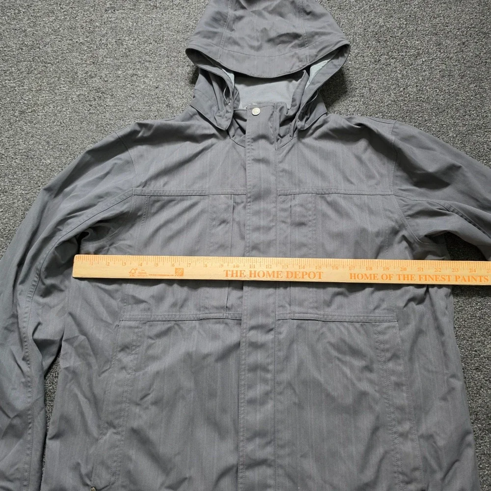 REI Hooded Field Jacket Gray Mens Large Herringbone Utility Full Zip 883814